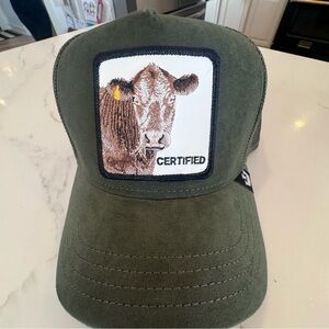 GOORIN BROS. Green suede Certified Cow SnapBack trucker hat Unisex